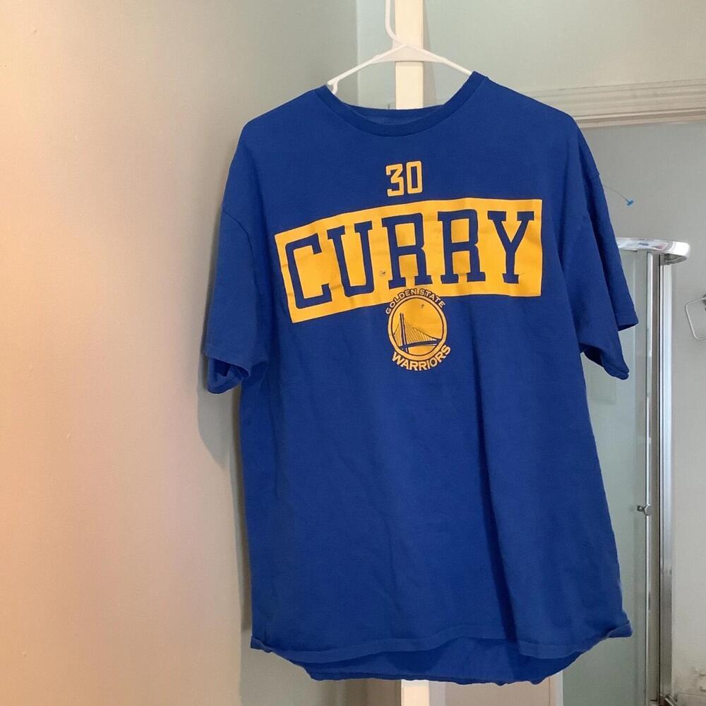 Tee Golden State Warriors T-Shirt Blue And Gold With Logo Imprint And 30 Curr